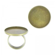 Anello di ottone Castone retro piatto mm. 25 bronzo x1