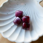 Perle in resina traslucida 16x14 mm - Granato marmorizzato x4