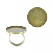 Anello di ottone Castone retro piatto mm. 20 bronzo x1