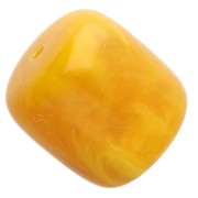 Perle in tubo di resina traslucida 16x14 mm - Giallo miele marmorizzato x4