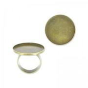 Anello in ottone Castone retro piatto mm. 18 bronzo x1|raw }}