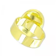 Anello in ottone Castone retro piatto mm. 18x13 Dorato con oro fino x1