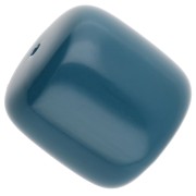 Perle tubolari in resina opaca 16x14 mm - Blu pavone x4