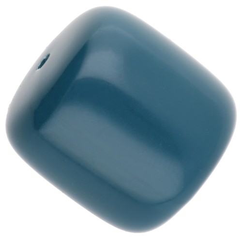 Perle tubolari in resina opaca 16x14 mm - Blu pavone x4