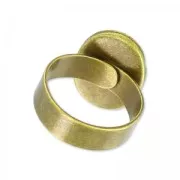 Anello in ottone Castone retro piatto mm. 18x13 bronzo x1