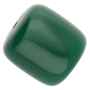 Perle tubolari in resina opaca 16x14 mm - Verde smeraldo x4