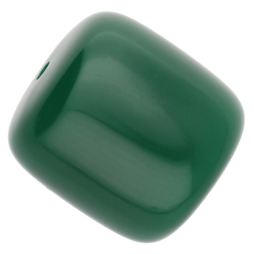 Perle tubolari di resina opaca 16x14 mm - Verde smeraldo x4