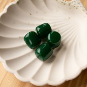 Perle tubolari in resina opaca 16x14 mm - Verde smeraldo x4