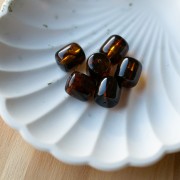 Perle tubolari in resina traslucida 12x11 mm - Ambra marmorizzata x6