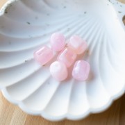 Perle tubolari 12x11 mm in resina traslucida - Rosa chiaro marmorizzato x6