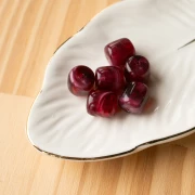 Perle tubolari in resina traslucida 12x11 mm - Granato marmorizzato x6