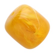 Perle tubolari in resina traslucida 12x11 mm - Giallo miele marmorizzato x6