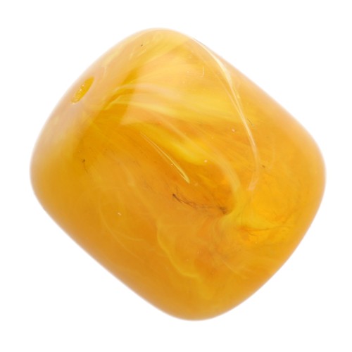 Perle tubolari in resina traslucida 12x11 mm - Giallo miele marmorizzato x6