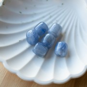 Perle tubolari in resina traslucida 12x11 mm - Blu grigio marmorizzato x6