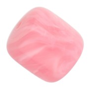 Perle tubolari 12x11 mm in resina traslucida - Rosa scuro marmorizzato x6