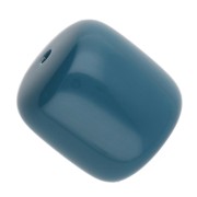 Perle tubolari in resina opaca 12x11 mm - Blu pavone x6