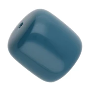 Perle tubolari in resina opaca 12x11 mm - Blu pavone x6