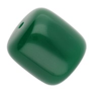 Perle tubolari in resina opaca 12x11 mm - Verde smeraldo x6
