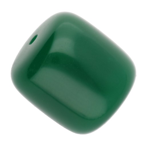 Perle tubolari in resina opaca 12x11 mm - Verde smeraldo x6