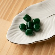 Perle tubolari in resina opaca 12x11 mm - Verde smeraldo x6