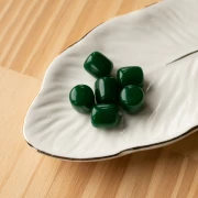 Perle tubolari in resina opaca 12x11 mm - Verde smeraldo x6