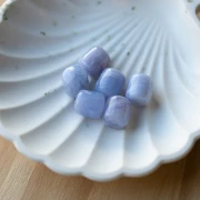 Perle tubolari in resina opaca 12x11 mm - Grigio ghiacciaio marmorizzato x6