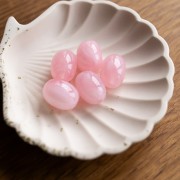 Perla in resina traslucida 21x15 mm - Rosa chiaro marmorizzato x1