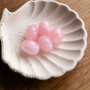 Perla in resina traslucida 21x15 mm - Rosa chiaro marmorizzato x1