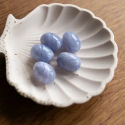 Perla di oliva 21x15 mm in resina opaca - Grigio ghiacciaio marmorizzato x1