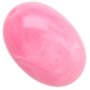 Perla d'oliva 21x15 mm in resina traslucida - Rosa scuro marmorizzato x1|raw }}