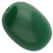 Perla d'oliva 21x15 mm in resina opaca - Verde smeraldo x1