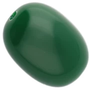Perla d'oliva 21x15 mm in resina opaca - Verde smeraldo x1