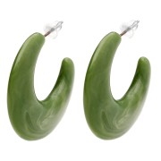 Orecchini a cerchio in resina opaca da 35 mm - Khaki marmorizzato x2|raw }}