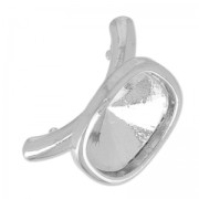 Chiusura anello supporto cabochon 4470 12mm per cordoncino cavo 4mm rodiato