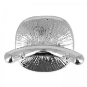 Chiusura anello supporto cabochon 4470 12mm per cordoncino cavo 4mm rodiato