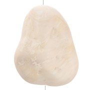 Perla piatta irregolare testurizzata 29x24 mm in resina opaca - Crema marmorizzata x1