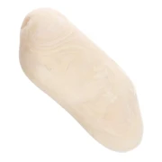 Perla piatta irregolare testurizzata 29x24 mm in resina opaca - Crema marmorizzata x1