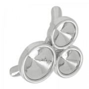 Chiusura anello supporto cabochon 1122 per cordoncino cavo 4mm placcato rodiato|raw }}