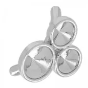 Chiusura anello supporto cabochon 1122 per cordoncino cavo 4mm placcato rodiato