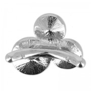 Chiusura anello supporto cabochon 1122 per cordoncino cavo 4mm placcato rodiato