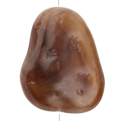 Perla piatta irregolare martellata 29x24 mm in resina opaca - Marrone marmorizzato - Crema x1