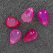 Goccia sfaccettata 6x9mm Fuchsia Agate x1
