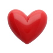 Perle a cuore in resina opaca 13x15 mm - foro orizzontale - Rosso scuro x6|raw }}