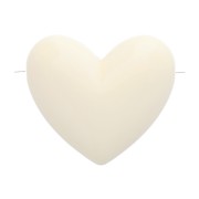 Perle a cuore in resina opaca 13x15 mm - foro orizzontale - Ecrù x6|raw }}