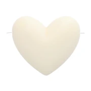 Perle a cuore in resina opaca 13x15 mm - foro orizzontale - Ecrù x6