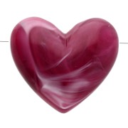 Perle a cuore in resina traslucida 13x15 mm - foro orizzontale - Granato marmorizzato x6|raw }}