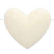 Perla a cuore in resina opaca 15,5x18 mm - foro orizzontale - Ecrù x1|raw }}