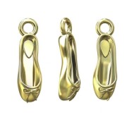 Ciondolo ballerine 14.5 mm in Argento 925 dorato con oro fino x1|raw }}