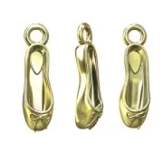 Ciondolo ballerine 14.5 mm in Argento 925 dorato con oro fino x1