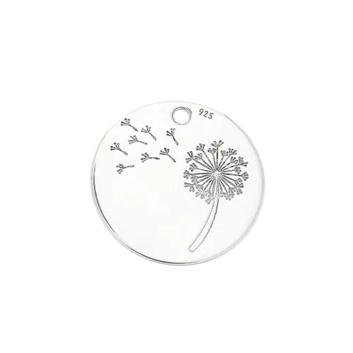 Ciondolo dente di leone 14 mm in Argento 925 x1